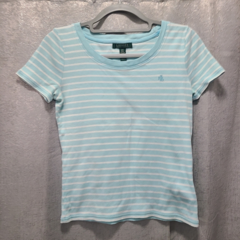 Lauren Ralph Lauren Light Blue Striped T-Shirt